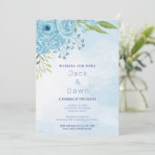 Uitnodiging tot  blauwe Rozen (Staand voorkant)