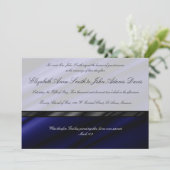 Uitnodiging tot blauwe zijdebruiloft (Staand voorkant)