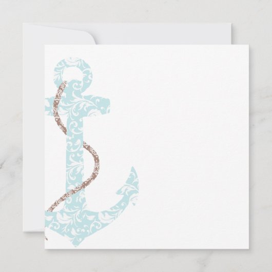 Uitnodiging tot blauwgroen en bruin huwelijk (Achterkant)