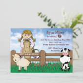 Uitnodiging tot Boerderij van Cowgirl Blonde (Staand voorkant)