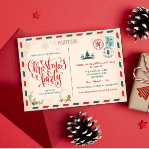 uitnodiging tot Briefkaart met kerstfeestdag