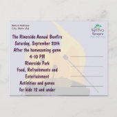 Uitnodiging tot Briefkaart van Bonfire Party (Achterkant)