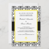 Uitnodiging tot bruiloft met zwart-wit en wit (Voorkant)