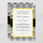 Uitnodiging tot bruiloft met zwart-wit en wit (Voorkant / Achterkant)