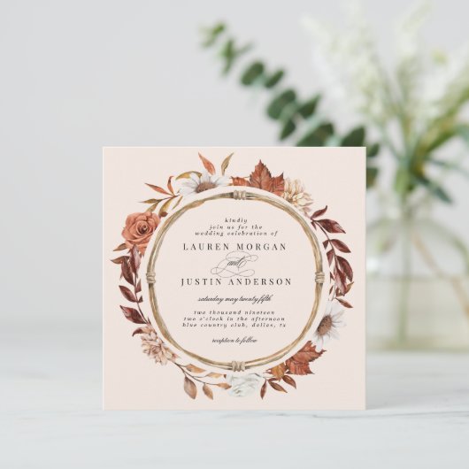 Uitnodiging tot bruiloft op het Plein van de Rusti (Staand voorkant)