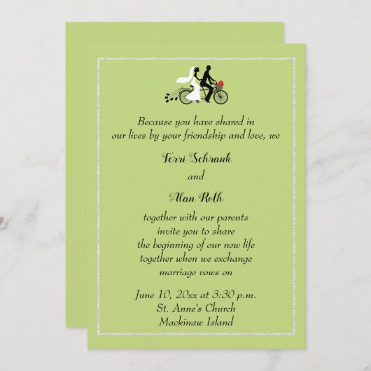 Uitnodiging tot bruiloft op Mackinaw-eiland met fi (Voorkant / Achterkant)