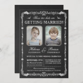 Uitnodiging tot bruiloft op oude schoolfoto's (Voorkant / Achterkant)