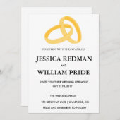 Uitnodiging tot  bruiloft Rings. (Voorkant / Achterkant)