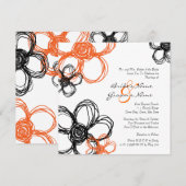 Uitnodiging tot bruiloft rond zwarte en Oranje wil (Voorkant / Achterkant)