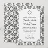 Uitnodiging tot bruiloft tussen zwart en wit (Voorkant / Achterkant)