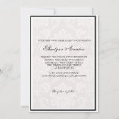 Uitnodiging tot bruiloft tussen zwart en wit (Achterkant)