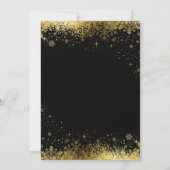 Uitnodiging tot bruiloft voor zwarte en goudsneeuw (Achterkant)