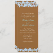 Uitnodiging tot bruin en blauw huwelijk (Voorkant / Achterkant)