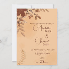 Uitnodiging tot bruin-minimalistisch huwelijk