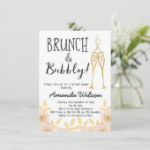 Uitnodiging tot brunch en bubbelbal (Staand voorkant)
