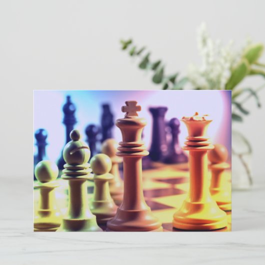 Uitnodiging tot Chess Game (Staand voorkant)