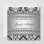 Uitnodiging tot Classic Damask Wedding Party (Voorkant)
