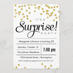 Uitnodiging tot Confetti Surprise Party