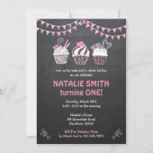Uitnodiging tot cupcake/chrokbord Cupcake-uitnodig (Voorkant)