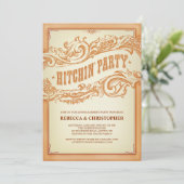 Uitnodiging tot de authentieke oude Westerne parti (Staand voorkant)