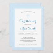 Uitnodiging tot Doop of Doop van het blauwe kruis (Voorkant / Achterkant)