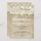 uitnodiging tot douche | antiek kant (Voorkant / Achterkant)