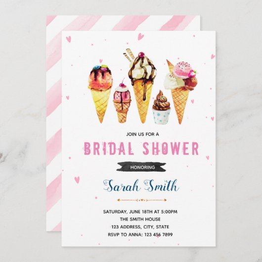 Uitnodiging tot douche voor crème (Voorkant / Achterkant)