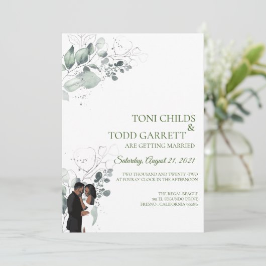 Uitnodiging tot een Afrikaans-Amerikaanse bruiloft (Staand voorkant)