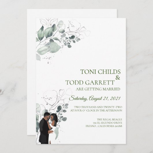 Uitnodiging tot een Afrikaans-Amerikaanse bruiloft (Voorkant / Achterkant)