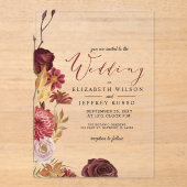 Uitnodiging tot een botanische herfst acryl uitnodigingen (Voorkant)