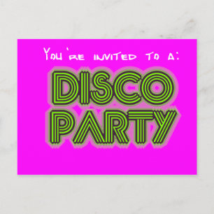 Uitnodiging tot een disco-partij briefkaart