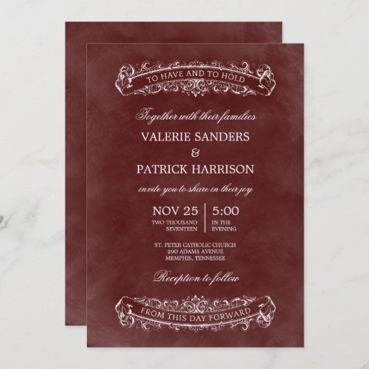 Uitnodiging tot een homohuwelijk - rood (Voorkant / Achterkant)