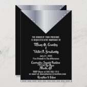Uitnodiging tot een modern huwelijk met zwarte en  (Voorkant / Achterkant)