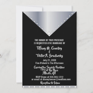 Uitnodiging tot een modern huwelijk met zwarte en 