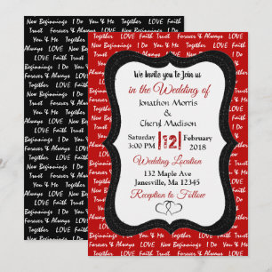 Uitnodiging tot een zwart en rood huwelijk