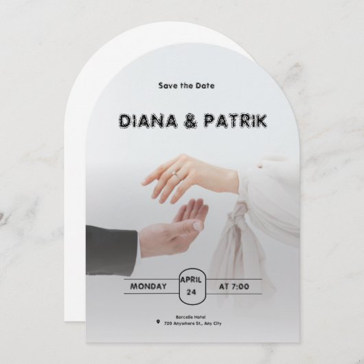 Uitnodiging tot een zwart-withuwelijk (Voorkant / Achterkant)