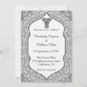 Uitnodiging tot een zwarte en witte bruiloft (Voorkant)