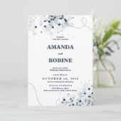 Uitnodiging tot een zwarte en witte minimale bruil (Staand voorkant)