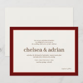 Uitnodiging tot eenvoudige weduwen over de rode gr (Voorkant / Achterkant)