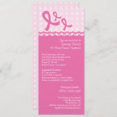 Uitnodiging tot evenement met roze lint-borstkanke (Voorkant / Achterkant)