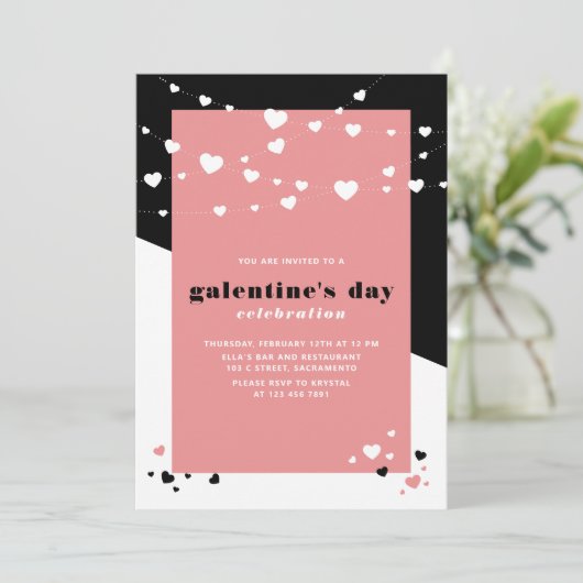 Uitnodiging tot feestdag in Galentine (Staand voorkant)