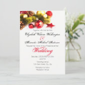 Uitnodiging tot feestelijke kerstfeestdag voor bru (Staand voorkant)