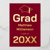 Uitnodiging tot Folie van de Burgundy Graduation P (Voorkant)