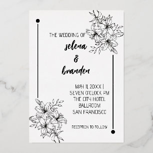 Uitnodiging tot Folie van Elegant Floral Wedding