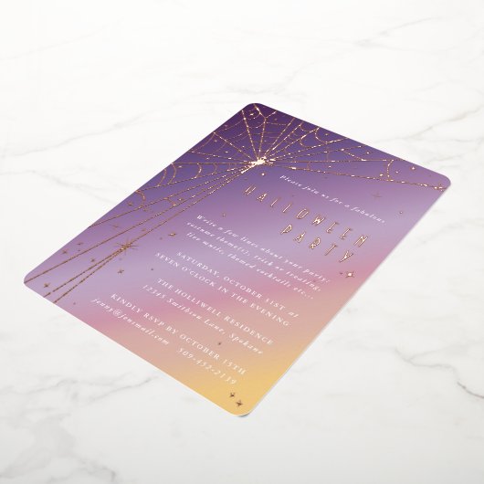 Uitnodiging tot Folie van Elegant Spider Web Hallo (Gedraaid)