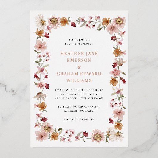 Uitnodiging tot Folie van Rustic Wedding (Voorkant)