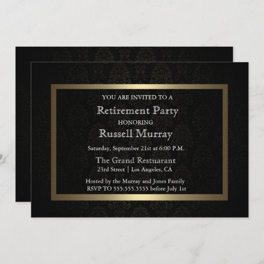 Uitnodiging tot formele pensionering (Voorkant / Achterkant)