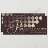 Uitnodiging tot Funky Cafe Modern Stippen Party (Voorkant / Achterkant)