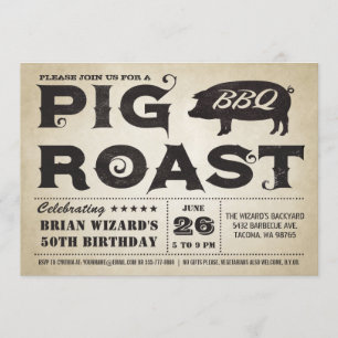 uitnodiging tot geboorte Pig Roast BBQ