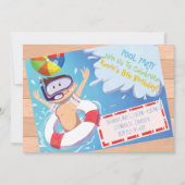 uitnodiging tot geboorte Pool Party. (Voorkant)